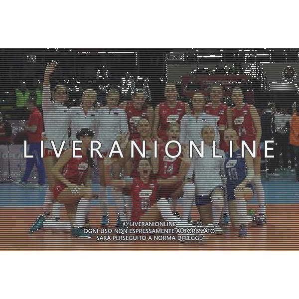 2016 European Olympic Qualification Pool B dAY 2 - match Italy and Russia at Baskent Volleyball Hall in Ankara on January 5, 2016. Final Score: Italy 1 - Russia 3 Pictured: Russia Players celebrate for victory. SIATKOWKA KOBIET TURNIEJ KWALIFIKACYJNY KWALIFIKACJE OLIMPIJSKIE RIO 2016 WLOCHY vs ROSJA FOT. SESKIM/NEWSPIX.PL POLAND, TURKEY, UK, AUSTRIA AND GERMANY OUT !!! --- Newspix.pl AG ALDO LIVERANI SAS ONLY ITALY *** Local Caption *** www.newspix.pl mail us: info@newspix.pl call us: 0048 022 23 22 222 --- Polish Picture Agency by Ringier Axel Springer Poland