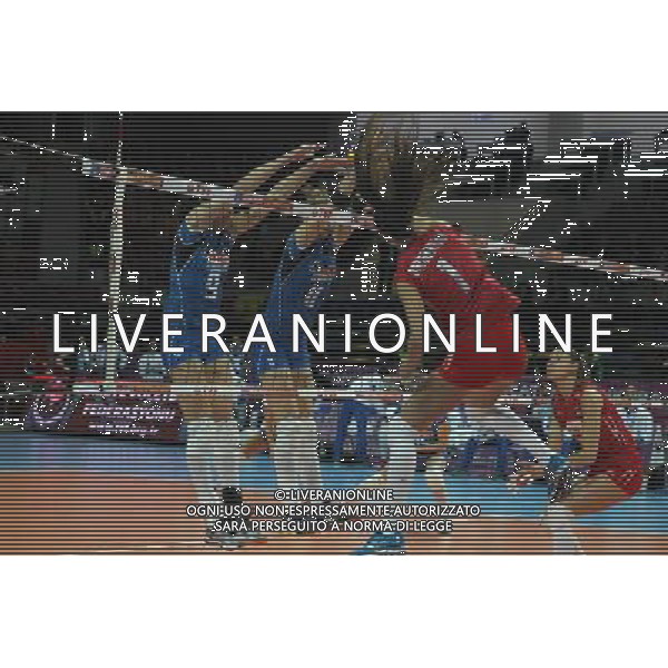 2016 European Olympic Qualification Pool B dAY 2 - match Italy and Russia at Baskent Volleyball Hall in Ankara on January 5, 2016. Final Score: Italy 1 - Russia 3 Pictured: Yana Shcherban #1 of Russia and Nadia Centoni #9, Cristina Chirichella #11of Italy. SIATKOWKA KOBIET TURNIEJ KWALIFIKACYJNY KWALIFIKACJE OLIMPIJSKIE RIO 2016 WLOCHY vs ROSJA FOT. SESKIM/NEWSPIX.PL POLAND, TURKEY, UK, AUSTRIA AND GERMANY OUT !!! --- Newspix.pl AG ALDO LIVERANI SAS ONLY ITALY *** Local Caption *** www.newspix.pl mail us: info@newspix.pl call us: 0048 022 23 22 222 --- Polish Picture Agency by Ringier Axel Springer Poland