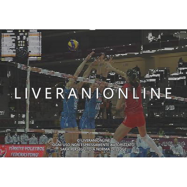 2016 European Olympic Qualification Pool B dAY 2 - match Italy and Russia at Baskent Volleyball Hall in Ankara on January 5, 2016. Final Score: Italy 1 - Russia 3 Pictured: Yana Shcherban #1 of Russia and Nadia Centoni #9, Cristina Chirichella #11of Italy. SIATKOWKA KOBIET TURNIEJ KWALIFIKACYJNY KWALIFIKACJE OLIMPIJSKIE RIO 2016 WLOCHY vs ROSJA FOT. SESKIM/NEWSPIX.PL POLAND, TURKEY, UK, AUSTRIA AND GERMANY OUT !!! --- Newspix.pl AG ALDO LIVERANI SAS ONLY ITALY *** Local Caption *** www.newspix.pl mail us: info@newspix.pl call us: 0048 022 23 22 222 --- Polish Picture Agency by Ringier Axel Springer Poland