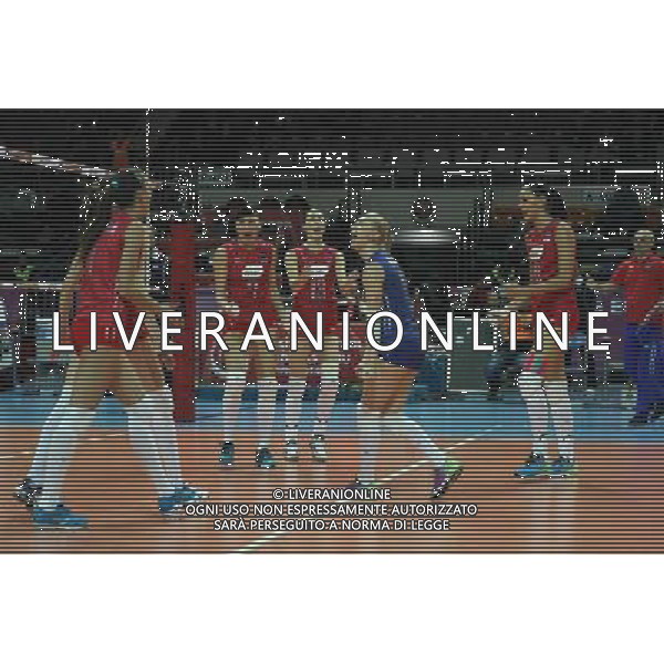 2016 European Olympic Qualification Pool B dAY 2 - match Italy and Russia at Baskent Volleyball Hall in Ankara on January 5, 2016. Final Score: Italy 1 - Russia 3 Pictured: Ekaterina Lyubushkina #7 , Nataliia Obmochaeva #8, Evgeniya Startseva #13 and Anna Malova of Russia. SIATKOWKA KOBIET TURNIEJ KWALIFIKACYJNY KWALIFIKACJE OLIMPIJSKIE RIO 2016 WLOCHY vs ROSJA FOT. SESKIM/NEWSPIX.PL POLAND, TURKEY, UK, AUSTRIA AND GERMANY OUT !!! --- Newspix.pl AG ALDO LIVERANI SAS ONLY ITALY *** Local Caption *** www.newspix.pl mail us: info@newspix.pl call us: 0048 022 23 22 222 --- Polish Picture Agency by Ringier Axel Springer Poland