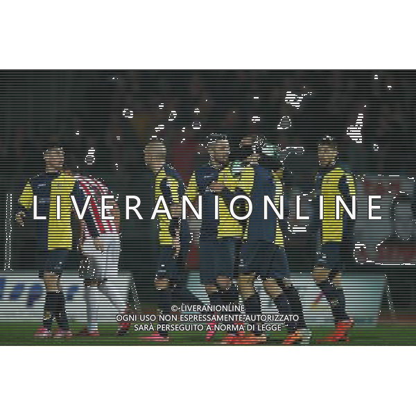 Campionato Lega Pro, Girone B, 17» giornata, SANTARCANGELO vs MACERATESE del 09/01/2016, nella foto L\'ESULTANZA DEL SANTARCANGELO, ©CLAUDIO ZAMAGNI/AGENZIA ALDO LIVERANI S.A.S.
