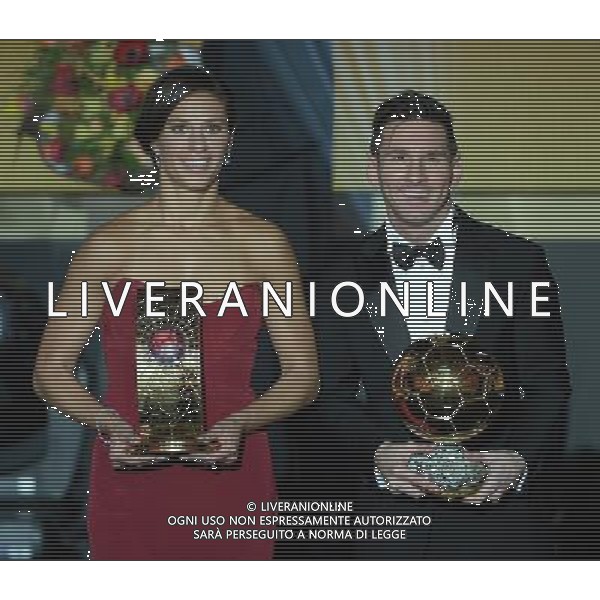 FIFA Ballon d\'Or 2015 Zurigo - 11.01.2016 Nella Foto:Carli Lloyd e lionel messi /Ph.Vitez-Ag. Aldo Liverani