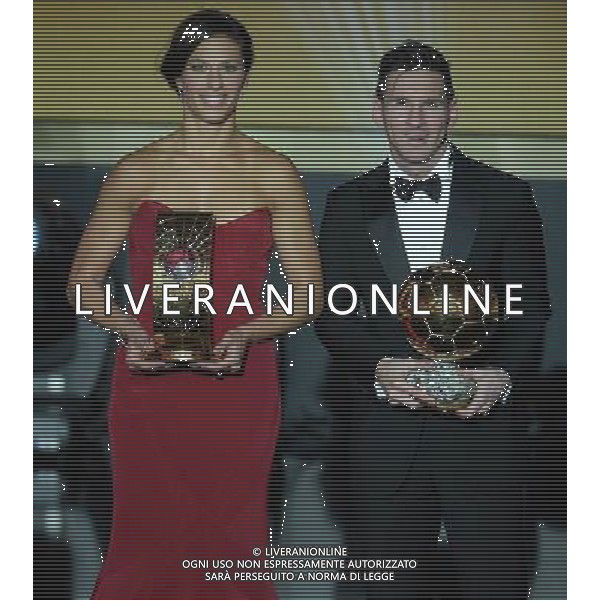 FIFA Ballon d\'Or 2015 Zurigo - 11.01.2016 Nella Foto:Carli Lloyd e lionel messi /Ph.Vitez-Ag. Aldo Liverani