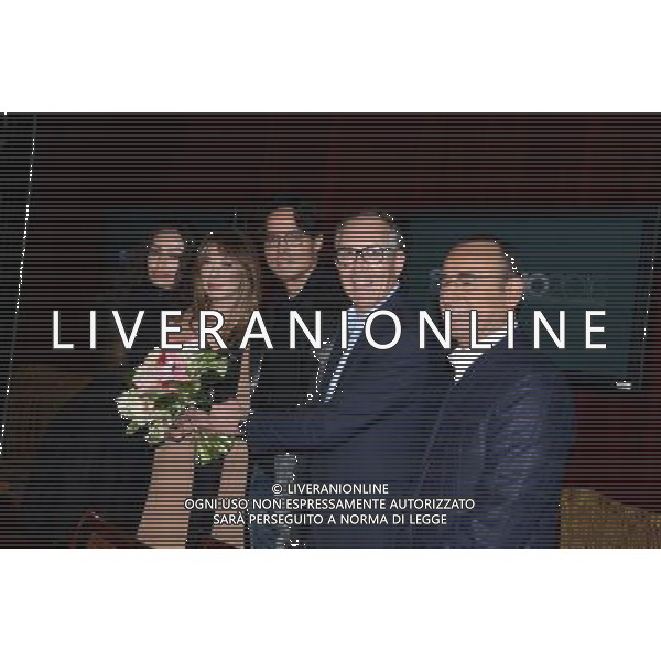 Conferenza stampa di presentazione del 66mo Festival di Sanremo 12 Gennaio 2016 nella foto: Virginia Raffaele, Carlo Conti, Madalina Ghenea, Gabriel Garko Alberto Biancheri sindaco di Sanremo ©Gazzaniga / AGENZIA ALDO LIVERANI SAS