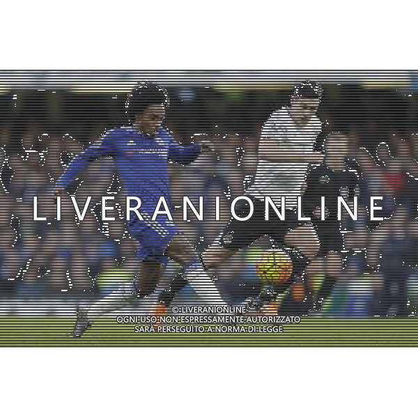 Chelsea\'s Willian in action during todays match Photographer Craig Mercer/CameraSport Football - Barclays Premiership - Chelsea v Everton - Saturday 16th January 2016 - Stamford Bridge - London © CameraSport - 43 Linden Ave. Countesthorpe. Leicester. England. LE8 5PG - Tel: +44 (0) 116 277 4147 - admin@camerasport.com - www.camerasport.com AG ALDO LIVERANI SAS