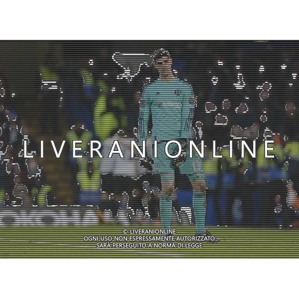 Chelsea\'s Thibaut Courtois looks dejected at conceding his side\'s second goal Photographer Craig Mercer/CameraSport Football - Barclays Premiership - Chelsea v Everton - Saturday 16th January 2016 - Stamford Bridge - London © CameraSport - 43 Linden Ave. Countesthorpe. Leicester. England. LE8 5PG - Tel: +44 (0) 116 277 4147 - admin@camerasport.com - www.camerasport.com AG ALDO LIVERANI SAS