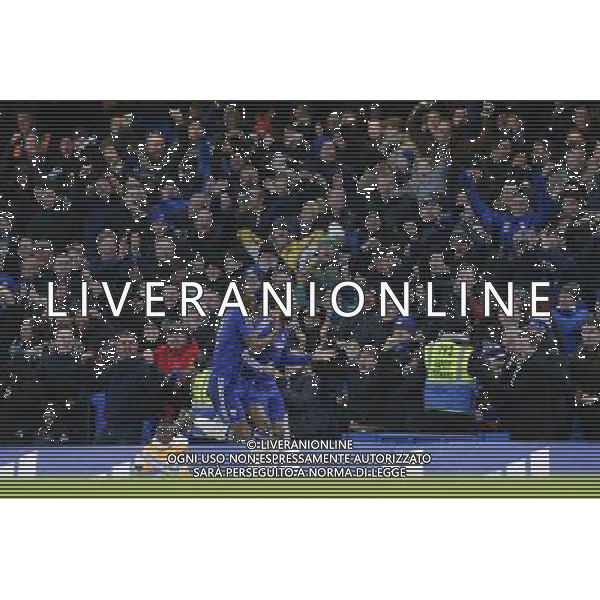 GOAL CELEBRATION - Chelsea\'s Cesc Fabregas scores his sides equalising goal to make the score 2-2 with team mate Mikel John Obi Photographer Craig Mercer/CameraSport Football - Barclays Premiership - Chelsea v Everton - Saturday 16th January 2016 - Stamford Bridge - London © CameraSport - 43 Linden Ave. Countesthorpe. Leicester. England. LE8 5PG - Tel: +44 (0) 116 277 4147 - admin@camerasport.com - www.camerasport.com AG ALDO LIVERANI SAS