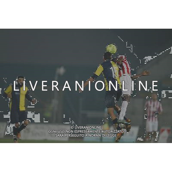 Campionato Lega Pro, Girone B, 17» giornata, SANTARCANGELO vs MACERATESE del 09/01/2016, nella foto: VALENTINI E KOUKO, STACCANO DI TESTA, ©CLAUDIO ZAMAGNI/AGENZIA ALDO LIVERANI S.A.S.
