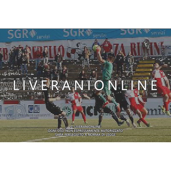 Campionato Lega Pro, Girone B, 18Âª giornata, RIMINI vs TUTTOCUOIO del 17/01/2016, nella foto: UNA PARATA AEREA DI ESPOSITO, Â©CLAUDIO ZAMAGNI/AGENZIA ALDO LIVERANI S.A.S.