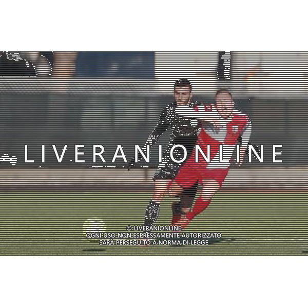 Campionato Lega Pro, Girone B, 18Âª giornata, RIMINI vs TUTTOCUOIO del 17/01/2016, nella foto: IVAN PEDRELLI, MENTRE CADE A TERRA, Â©CLAUDIO ZAMAGNI/AGENZIA ALDO LIVERANI S.A.S.