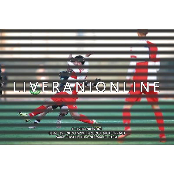 Campionato Lega Pro, Girone B, 18Âª giornata, RIMINI vs TUTTOCUOIO del 17/01/2016, nella foto: RAGATZU, INTERVIENE SU MARCHETTI, Â©CLAUDIO ZAMAGNI/AGENZIA ALDO LIVERANI S.A.S.