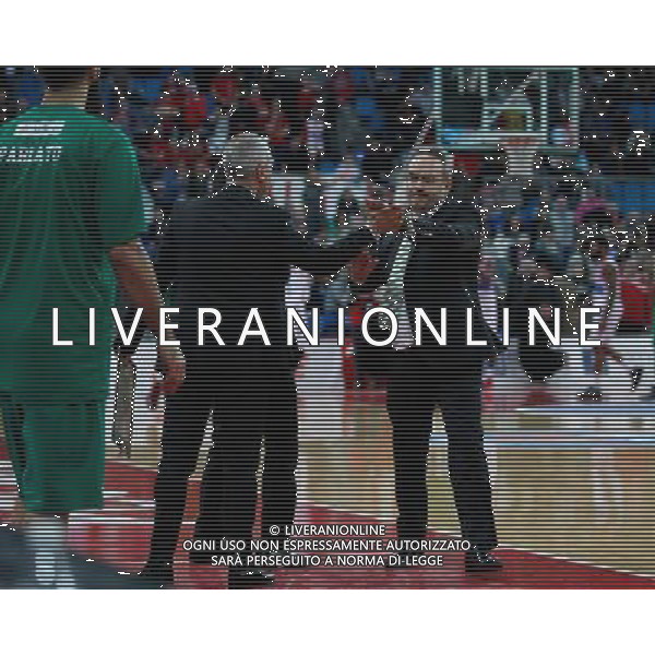 Lega Basket serie A, 1» giornata di ritorno, Consultinvest Pesaro vs Sidigas Avellino 18/01/2016 nella foto: IL COACH STEFANO SACRIPANTI, FESTEGGIA PER LA VITTORIA, ©CLAUDIO ZAMAGNI/AGENZIA ALDO LIVERANI S.A.S.