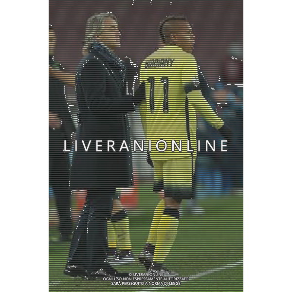 NAPOLI - INTER COPPA ITALIA TIM CUP 19 GENNAIO 2016 NELLA FOTO ROBERTO MANCINI, BYABIANY ©MOSCA/ AGENZIA ALDO LIVERANI SAS