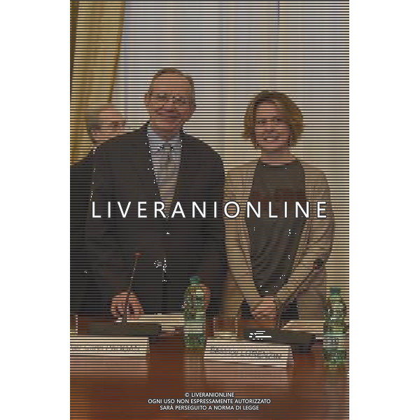 Convegno sul tema acquisti trasparenti nella PA - Roma - 20.01.2016 - nella foto: Pier Carlo Padoan e Beatrice Lorenzin /Ph. Corradetti - Ag. Aldo Liverani Sas/ AGENZIA ALDO LIVERANI SAS