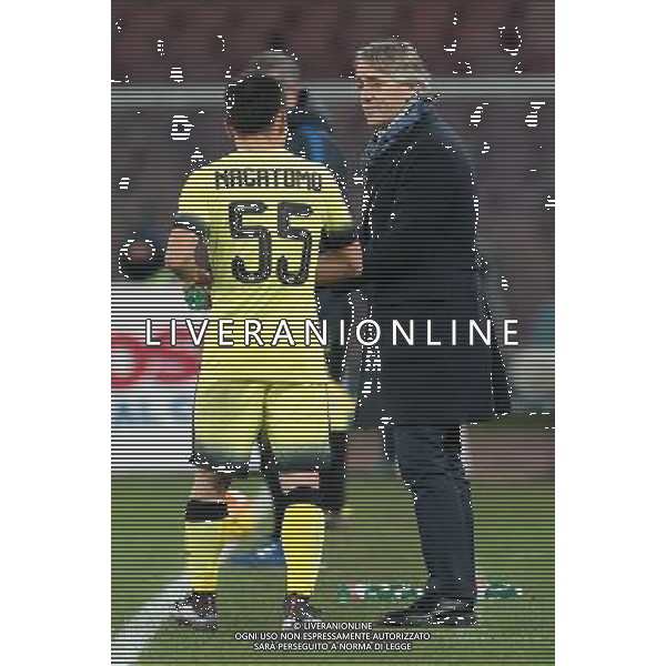 NAPOLI - INTER COPPA ITALIA TIM CUP 19 GENNAIO 2016 NELLA FOTO ROBERTO MANCINI, NAGATOMO YUTO ©MOSCA/ AGENZIA ALDO LIVERANI SAS