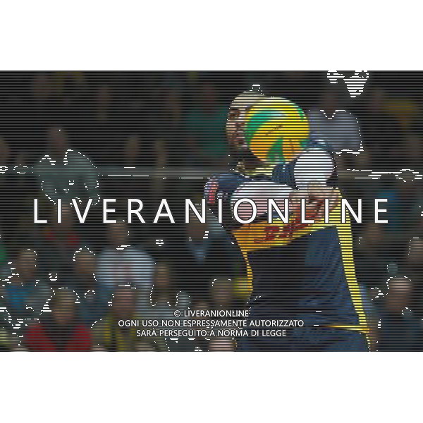 Gdynia, Gdynia Arena 21.01.2016 PLUSLIGA PLPS SIATKOWKA LIGA MISTRZOW CEV MEZCZYZN LOTOS TREFL GDANSK MECZ Lotos Trefl Gdansk vs DHL Modena CEV VOLLEYBALL CHAMPIONS LEAGUE GAME Lotos Trefl Gdansk vs DHL Modena NZ earvin ngapeth , FOT. WOJCIECH FIGURSKI / 058sport.pl / NEWSPIX.PL --- Newspix.pl / AGENZIA ALDO LIVERANI SAS - ITALY ONLY EDITORIAL USE ONLY