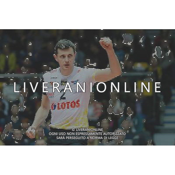 Gdynia, Gdynia Arena 21.01.2016 PLUSLIGA PLPS SIATKOWKA LIGA MISTRZOW CEV MEZCZYZN LOTOS TREFL GDANSK MECZ Lotos Trefl Gdansk vs DHL Modena CEV VOLLEYBALL CHAMPIONS LEAGUE GAME Lotos Trefl Gdansk vs DHL Modena NZ radosc celebration , wojciech grzyb , FOT. WOJCIECH FIGURSKI / 058sport.pl / NEWSPIX.PL --- Newspix.pl / AGENZIA ALDO LIVERANI SAS - ITALY ONLY EDITORIAL USE ONLY