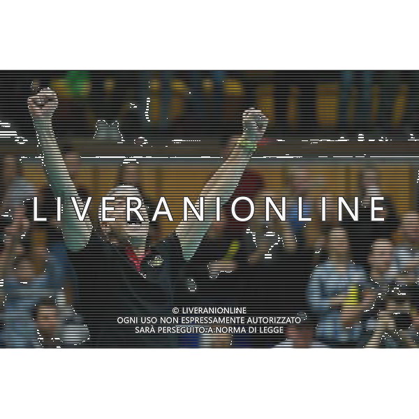 Gdynia, Gdynia Arena 21.01.2016 PLUSLIGA PLPS SIATKOWKA LIGA MISTRZOW CEV MEZCZYZN LOTOS TREFL GDANSK MECZ Lotos Trefl Gdansk vs DHL Modena CEV VOLLEYBALL CHAMPIONS LEAGUE GAME Lotos Trefl Gdansk vs DHL Modena NZ radosc celebration , trener andrea anastasi coach , FOT. WOJCIECH FIGURSKI / 058sport.pl/NEWSPIX.PL --- Newspix.pl / AGENZIA ALDO LIVERANI SAS - ITALY ONLY EDITORIAL USE ONLY