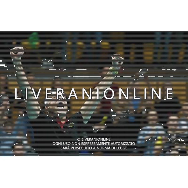 Gdynia, Gdynia Arena 21.01.2016 PLUSLIGA PLPS SIATKOWKA LIGA MISTRZOW CEV MEZCZYZN LOTOS TREFL GDANSK MECZ Lotos Trefl Gdansk vs DHL Modena CEV VOLLEYBALL CHAMPIONS LEAGUE GAME Lotos Trefl Gdansk vs DHL Modena NZ radosc celebration , trener andrea anastasi coach , FOT. WOJCIECH FIGURSKI / 058sport.pl/NEWSPIX.PL --- Newspix.pl / AGENZIA ALDO LIVERANI SAS - ITALY ONLY EDITORIAL USE ONLY