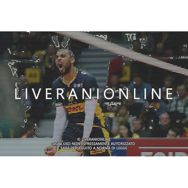 Gdynia, Gdynia Arena 21.01.2016 PLUSLIGA PLPS SIATKOWKA LIGA MISTRZOW CEV MEZCZYZN LOTOS TREFL GDANSK MECZ Lotos Trefl Gdansk vs DHL Modena CEV VOLLEYBALL CHAMPIONS LEAGUE GAME Lotos Trefl Gdansk vs DHL Modena NZ radosc celebration , earvin ngapeth , FOT. WOJCIECH FIGURSKI / 058sport.pl/NEWSPIX.PL --- Newspix.pl / AGENZIA ALDO LIVERANI SAS - ITALY ONLY EDITORIAL USE ONLY