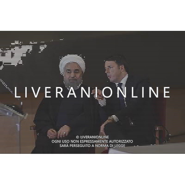 Il Presidente del Consiglio Matteo Renzi incontra il Presidente Iraniano Hassan Rouhani in Campidoglio a Roma 25 Gennaio 2016 Â©Corredati / AGENZIA ALDO LIVERANI SAS 