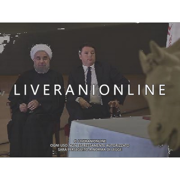 Il Presidente del Consiglio Matteo Renzi incontra il Presidente Iraniano Hassan Rouhani in Campidoglio a Roma 25 Gennaio 2016 Â©Corredati / AGENZIA ALDO LIVERANI SAS 