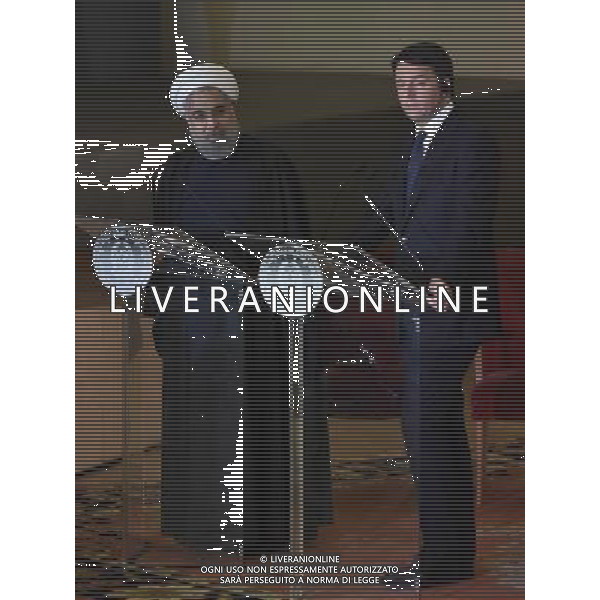 Il Presidente del Consiglio Matteo Renzi incontra il Presidente Iraniano Hassan Rouhani in Campidoglio a Roma 25 Gennaio 2016 ©Corradetti / AGENZIA ALDO LIVERANI SAS