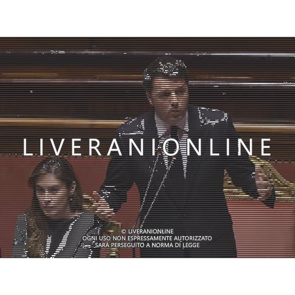 Discussione della mozione di sfiducia al Governo Renzi - Palazzo Madama - Roma - 27.01.2016 nella foto: Maria Elena Boschi con Matteo Renzi / Ph.Corradetti - Ag. Aldo Liverani Sas 