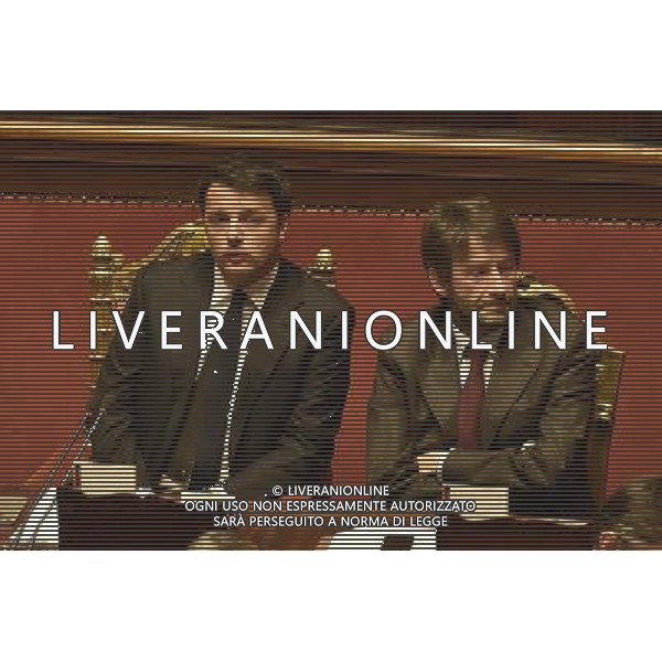 Discussione della mozione di sfiducia al Governo Renzi - Palazzo Madama - Roma - 27.01.2016 nella foto: Matteo Renzi e Dario Franceschini / Ph.Corradetti - Ag. Aldo Liverani Sas 