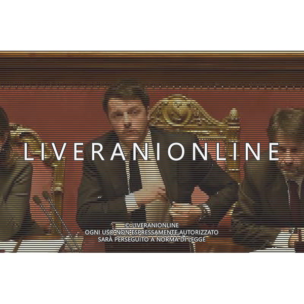 Discussione della mozione di sfiducia al Governo Renzi - Palazzo Madama - Roma - 27.01.2016 nella foto: Matteo Renzi e Dario Franceschini / Ph.Corradetti - Ag. Aldo Liverani Sas 