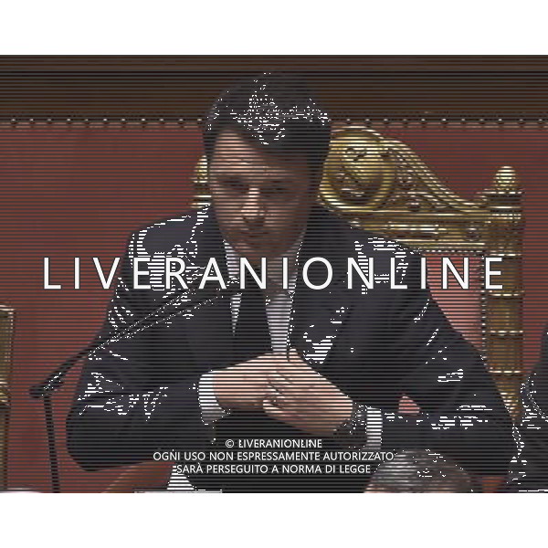 Discussione della mozione di sfiducia al Governo Renzi - Palazzo Madama - Roma - 27.01.2016 nella foto: Matteo Renzi / Ph.Corradetti - Ag. Aldo Liverani Sas 