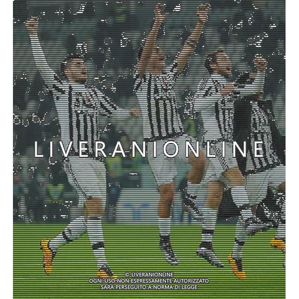 Coppa Italia TIM Cup 2015/2016 Semifinale Andata Torino - 27.01.2016 Juventus-Inter Nella Foto:dybala morata e marchisio esultano a fine partita /Ph.Vitez-Ag. Aldo Liverani