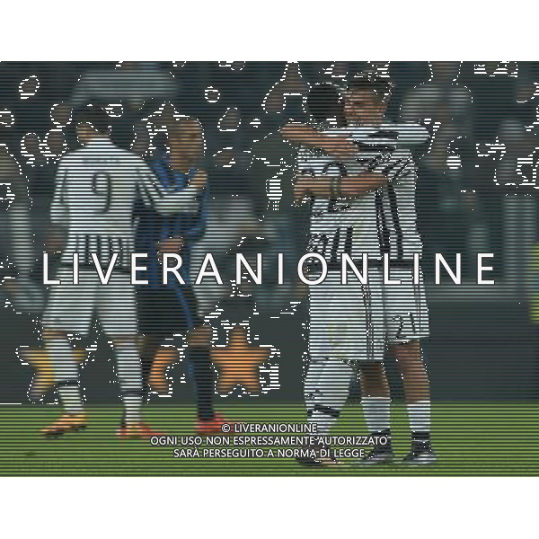 Coppa Italia TIM Cup 2015/2016 Semifinale Andata Torino - 27.01.2016 Juventus-Inter Nella Foto: esultanza di asamoah e dybala che festeggiano a fine gara /Ph.Vitez-Ag. Aldo Liverani