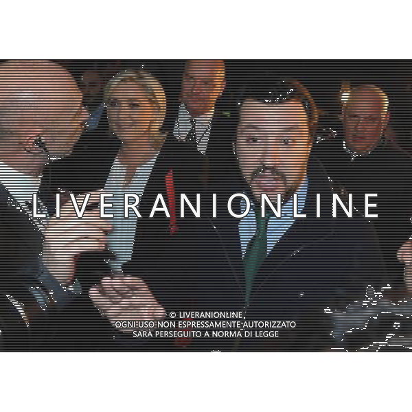 Covegno Enf Europe of Nations and Freedom - Piu\' liberi piu\' forti. Un\'altra Europa e\' possibile Milano - 28.01.2016 Nella Foto:Marie Le Pen e Matteo Salvini /Ph.Vitez-Ag. Aldo Liverani
