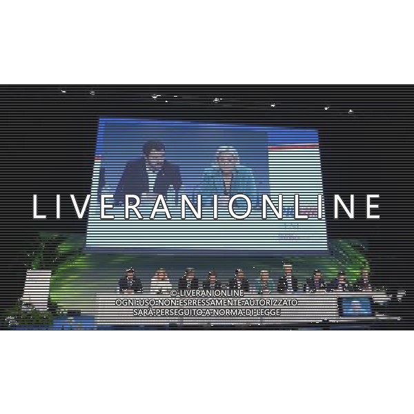 Covegno Enf Europe of Nations and Freedom - Piu\' liberi piu\' forti. Un\'altra Europa e\' possibile Conferenza Stampa Milano - 29.01.2016 Nella Foto:Rebega,Tomio Akamura,Atkinson Janice,Michael Marusik,Tim Van Grieken,De Graff Marcel,Heinz-Christian Stranche,Marine Le Pen,Matteo Salvini,Geert Wlders /Ph.Vitez-Ag. Aldo Liverani