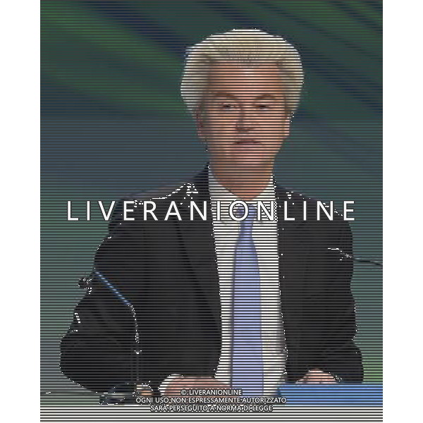 Covegno Enf Europe of Nations and Freedom - Piu\' liberi piu\' forti. Un\'altra Europa e\' possibile Conferenza Stampa Milano - 29.01.2016 Nella Foto:Geert Wlders /Ph.Vitez-Ag. Aldo Liverani