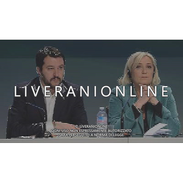Covegno Enf Europe of Nations and Freedom - Piu\' liberi piu\' forti. Un\'altra Europa e\' possibile Conferenza Stampa Milano - 29.01.2016 Nella Foto:Marine Le Pen,Matteo Salvini /Ph.Vitez-Ag. Aldo Liverani