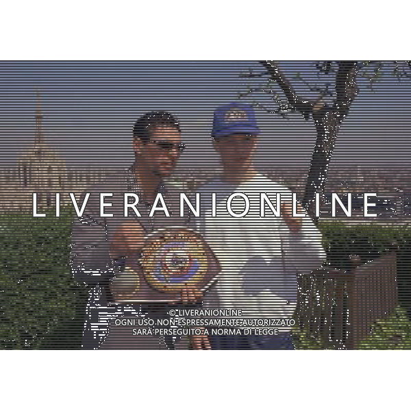 15-04-1997 MILANO TERRAZZA MARTINI CONFERENZA STAMPA GIOVANNI PARISI CON HAROLD MILLER NELLA FOTO GIOVANNI PARISI CON HAROLD MILLER AG ALDO LIVERANI SAS