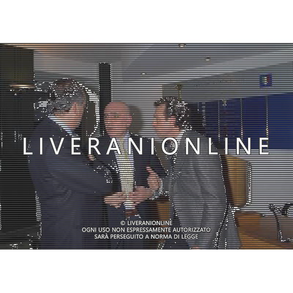 10-01-1997 MILANO LEGA CALCIO VIA ROSSELLINI NELLA FOTO ANTONIO GIRAUDO CON ADRIANO GALLIANI E MASSIMO CELLINO AG ALDO LIVERANI SAS