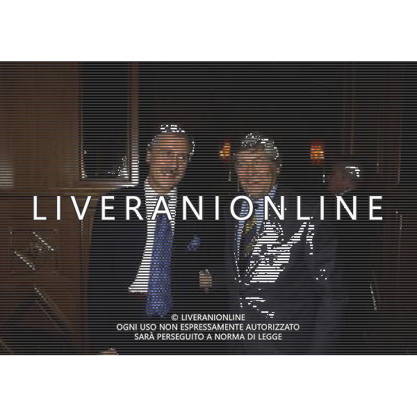 MILANO 16-12-1997 HOTEL PRINCIPE DI SAVOIA FESTA DELLA LEGA CALCIO NELLA FOTO FABIO BALDAS E LUCIANO NIZZOLA AG ALDO LIVERANI SAS