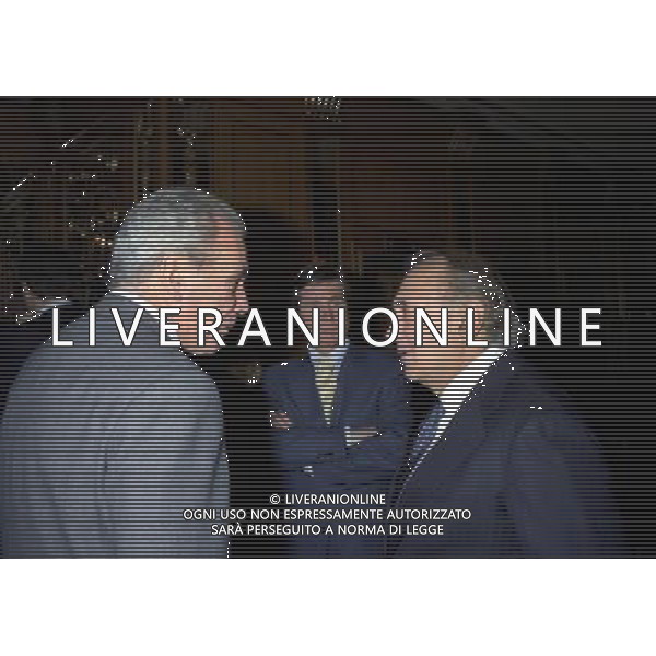 MILANO 16-12-1997 HOTEL PRINCIPE DI SAVOIA FESTA DELLA LEGA CALCIO NELLA FOTO GIUSEPPE GAZZONI FRASCARA CON GABRIELE ORIALI E CORRADO FERLAINO AG ALDO LIVERANI SAS