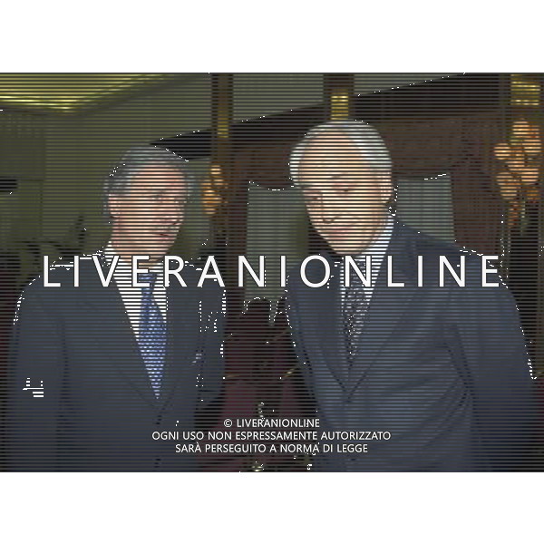 MILANO 16-12-1997 HOTEL PRINCIPE DI SAVOIA FESTA DELLA LEGA CALCIO NELLA FOTO FABIO BALDAS CON ROBERTO BETTEGA AG ALDO LIVERANI SAS