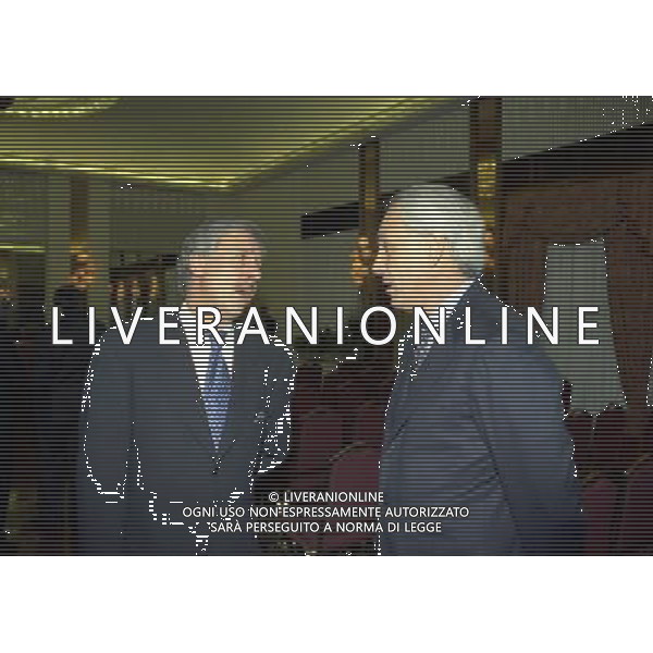 MILANO 16-12-1997 HOTEL PRINCIPE DI SAVOIA FESTA DELLA LEGA CALCIO NELLA FOTO FABIO BALDAS CON ROBERTO BETTEGA AG ALDO LIVERANI SAS