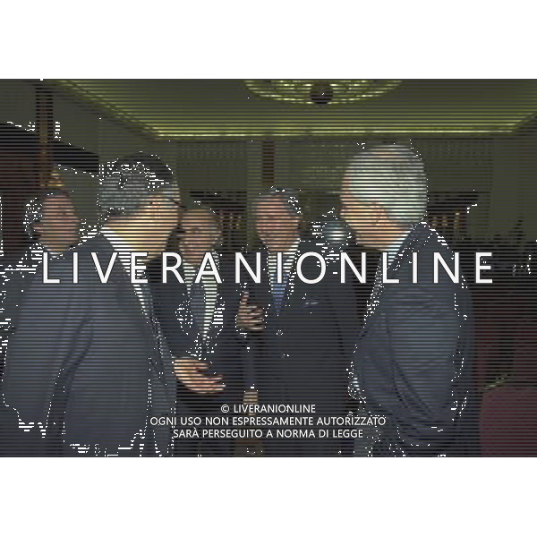 MILANO 16-12-1997 HOTEL PRINCIPE DI SAVOIA FESTA DELLA LEGA CALCIO NELLA FOTO FABIO BALDAS CON ROBERTO BETTEGA E FRANCO CARRARO AG ALDO LIVERANI SAS