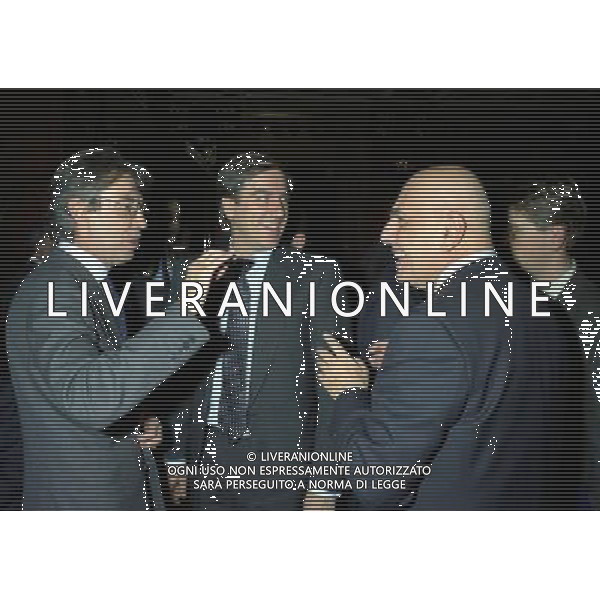 MILANO 16-12-1997 HOTEL PRINCIPE DI SAVOIA FESTA DELLA LEGA CALCIO NELLA FOTO MASSIMO MORATTI CON ADRIANO GALLIANI CON FABRIZIO GARILLI AG ALDO LIVERANI SAS