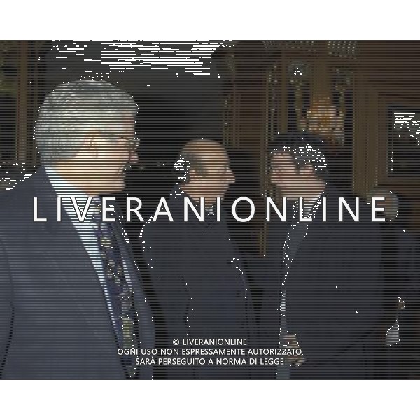 MILANO 16-12-1997 HOTEL PRINCIPE DI SAVOIA FESTA DELLA LEGA CALCIO NELLA FOTO LUCIANO MOGGI CON MICHELE UVA AG ALDO LIVERANI SAS