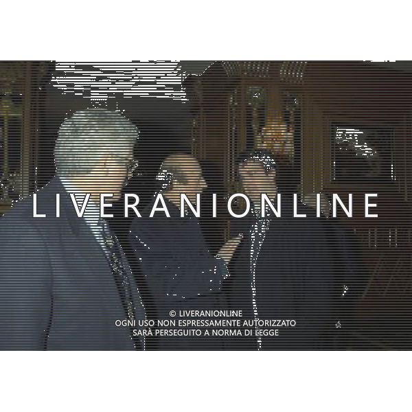 MILANO 16-12-1997 HOTEL PRINCIPE DI SAVOIA FESTA DELLA LEGA CALCIO NELLA FOTO LUCIANO MOGGI CON MICHELE UVA AG ALDO LIVERANI SAS