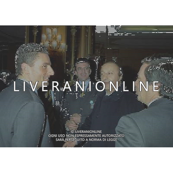 MILANO 16-12-1997 HOTEL PRINCIPE DI SAVOIA FESTA DELLA LEGA CALCIO NELLA FOTO LUCIANO MOGGI CON MASSIMO DE SANTIS AG ALDO LIVERANI SAS