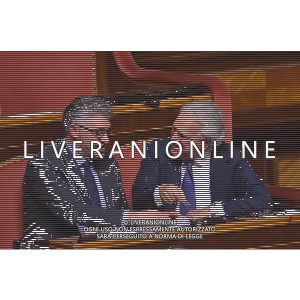 Palazzo Madama discussione del disegno di legge Regolamentazione delle unioni civili tra persone dello stesso sesso e disciplina delle convivenze Roma - 02.02.2016 - nella foto: Denis Verdini e Consiglio Nunziante / Ph. Corradetti - Ag. Aldo Liverani Sas / Ag. Aldo Liverani Sas