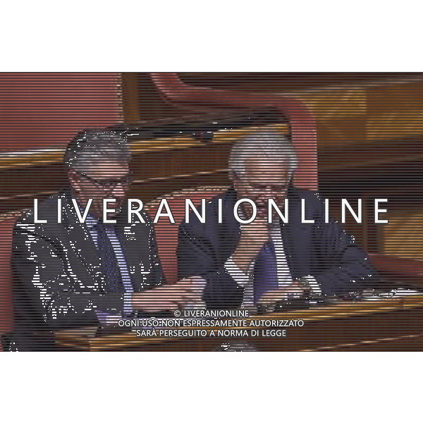 Palazzo Madama discussione del disegno di legge Regolamentazione delle unioni civili tra persone dello stesso sesso e disciplina delle convivenze Roma - 02.02.2016 - nella foto: Denis Verdini e Consiglio Nunziante / Ph. Corradetti - Ag. Aldo Liverani Sas / Ag. Aldo Liverani Sas